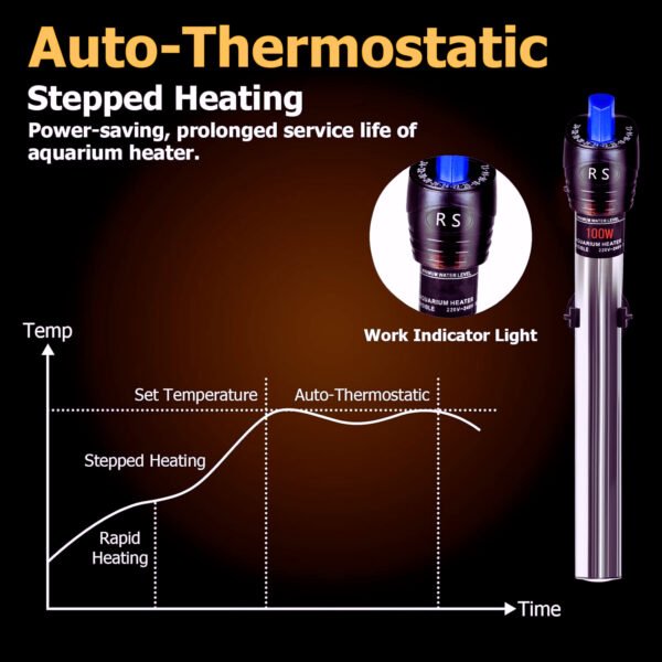 RS Electrical aquarium 100 Watts steel heater